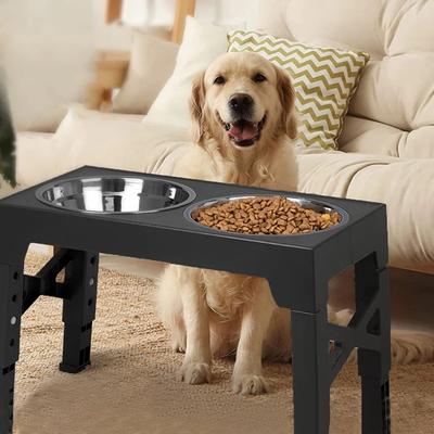 Pet Folding Table Cat Dog Bowl Adjustable Lifting Bracket Double Stainless Steel Food Water Bowl Slow Food Bowl Pet Accessories