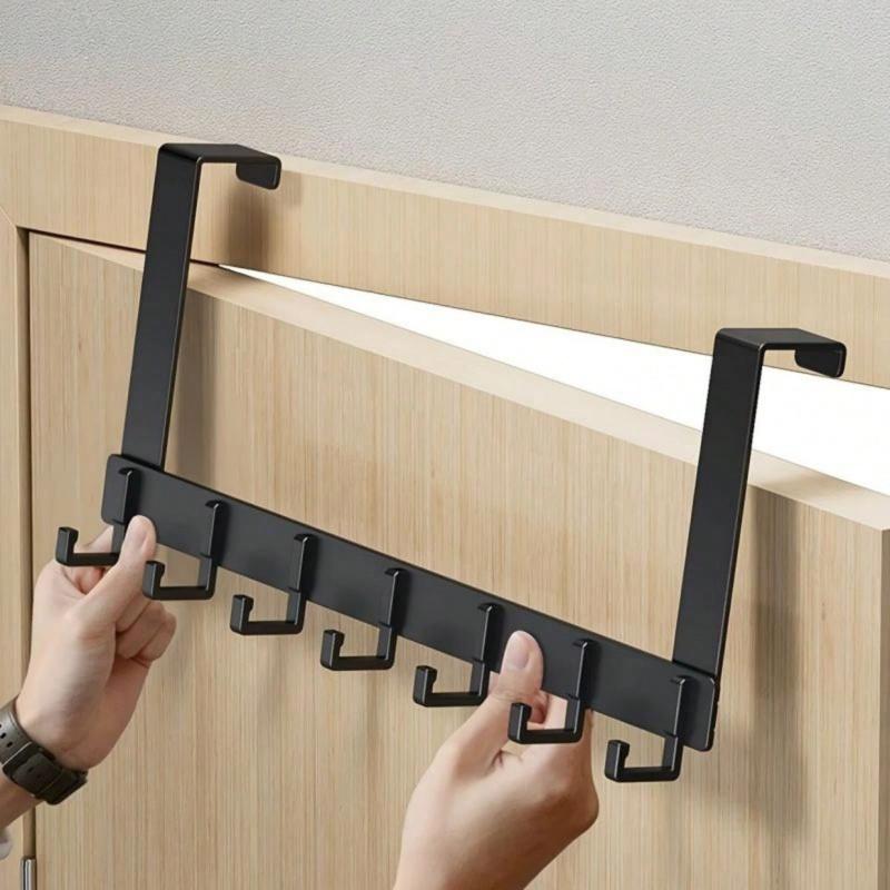 1pc 18cm Tall Over The Door Hanger with Hook, Easy To Install, No Need To Punch Holes Hanging Metal Over The Door Hanger, for Hats, Keys