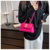 Faux Leather Crossbody Bag for Women, Minimalist Single Strap Shoulder Purse, Soft Square Handbag