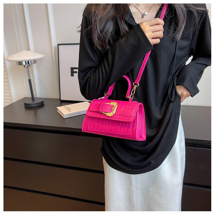 Faux Leather Crossbody Bag for Women, Minimalist Single Strap Shoulder Purse, Soft Square Handbag