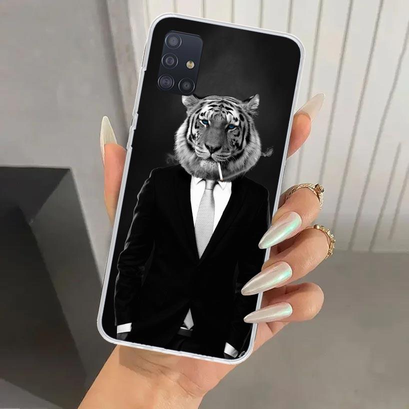 Man Suit Shirt Tie Phone Case for Samsung Galaxy A52 A32 A22 A12 A02S A50S A30S A10S Note 20 Ultra 10 Plus S10 A31 A20 A71 A72 G