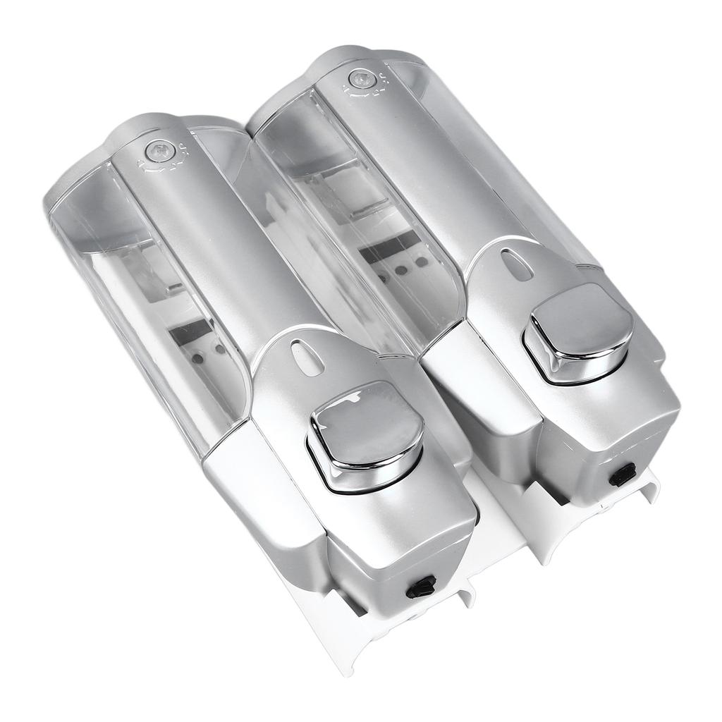 Doppelkopf Seifenspender Wandmontage Drucktyp Seifenflüssigkeitsverteiler für Haushalts- und Hotelgebrauch