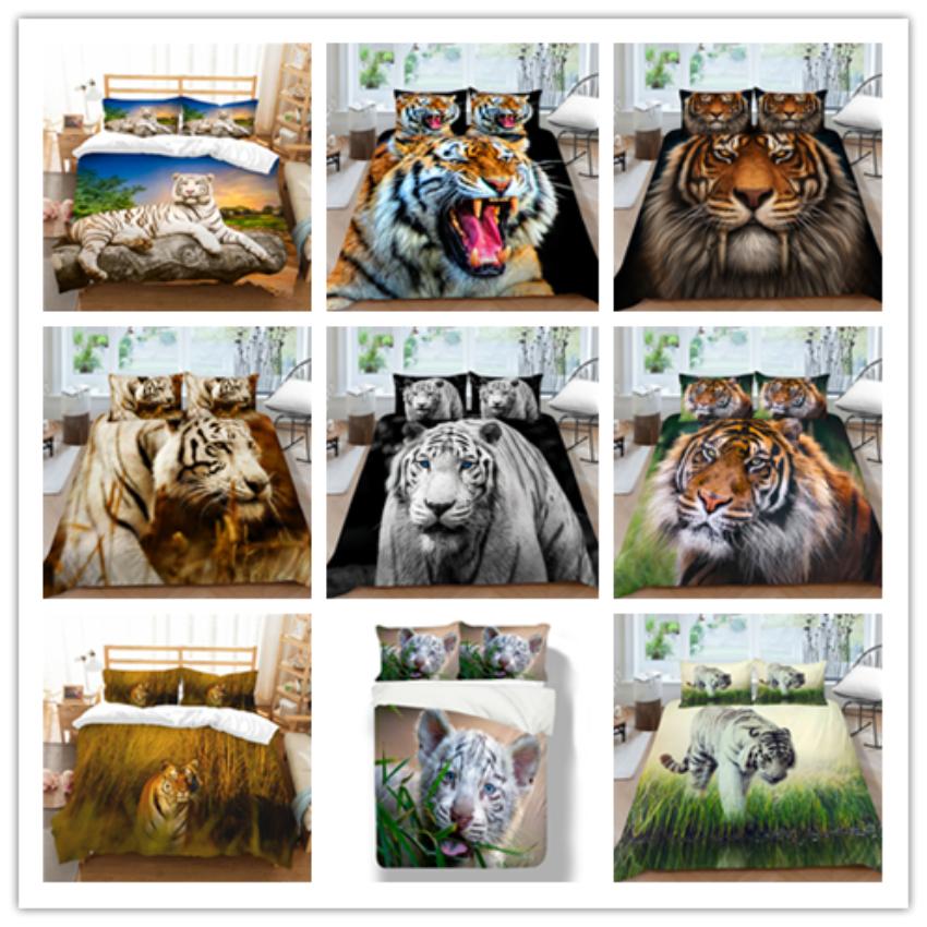 

Мужское пододеяльник и наволочка с 3D-принтом тигра для спальни, полноразмерное волокно 2/3 микрона