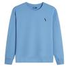 Mens Cotton Crewneck Long Sleeve Pullover Sweatshirt With Embroidered Classic British Style Slim Fit