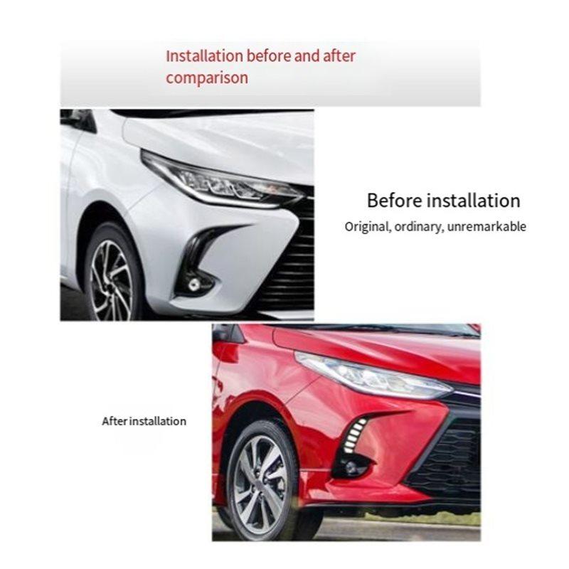 Authentic For Toyota Yaris Vios - Car Front Bumper LED Daytime Running Light Yellow White Driving Turn Signal Fog Lamp