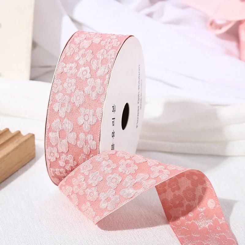 10Yards 25/40mm 3D Flower Wrinkle Embossment Ribbon DIY Accessories for Bows Bouquets Gift Wrapping Sewing Clothes Materials