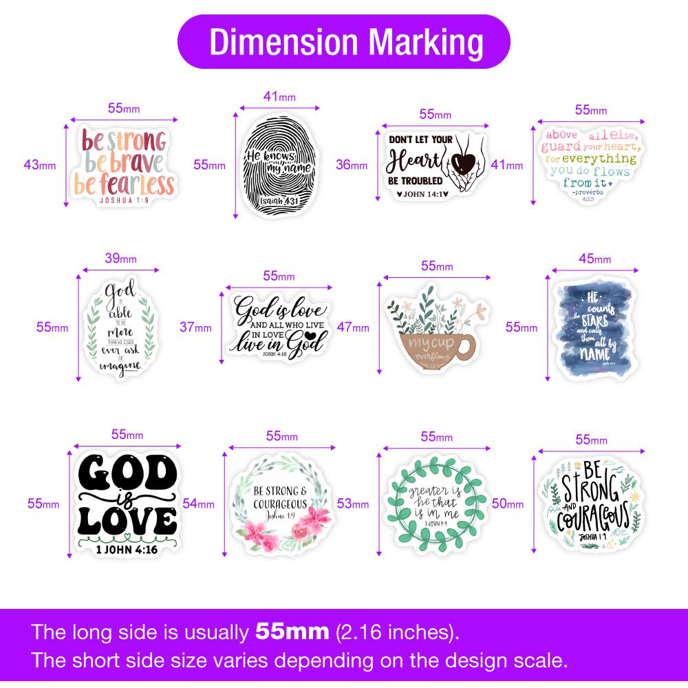 Inspirational Bible Verses Scripture Gospel Scrapbook Stickers Diy Gift Waterproof Decal For Laptop Phone Luggage Decorative
