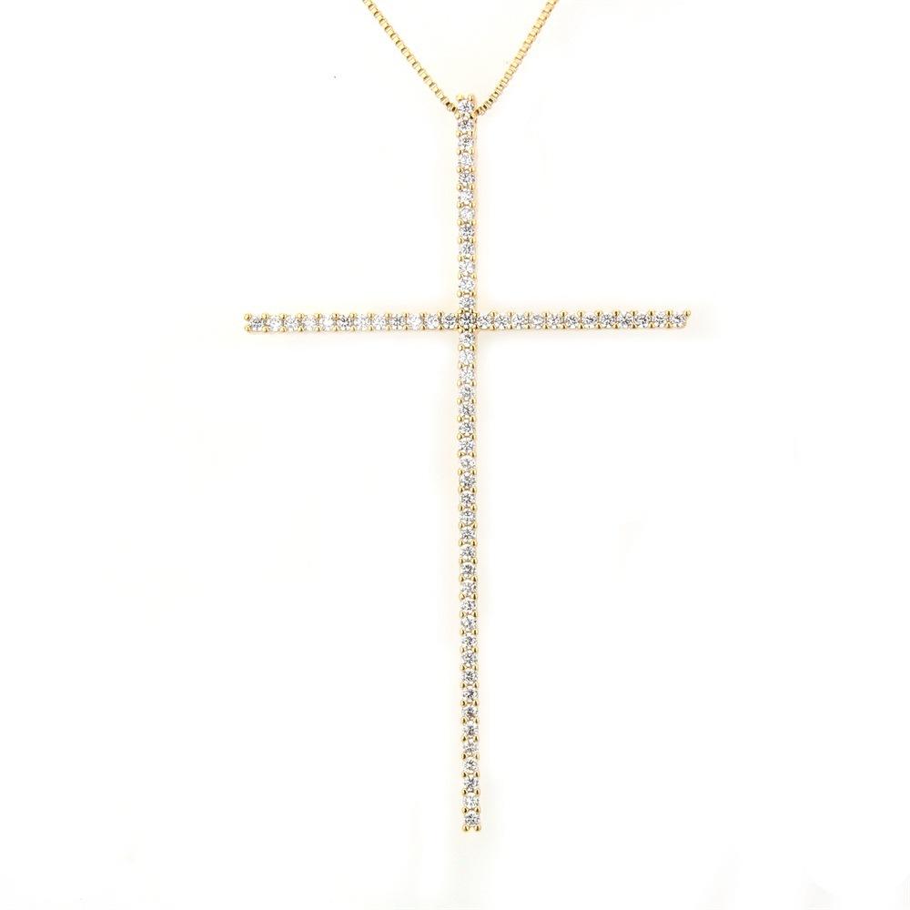 

Cross Necklace with Zircon Electroplating Pendant NB02-9