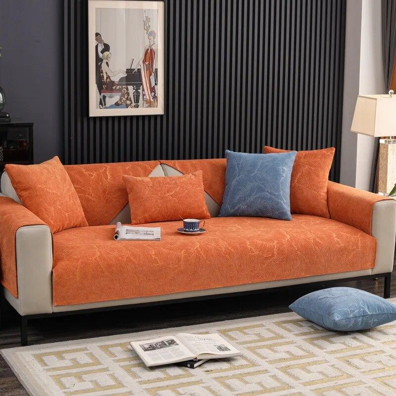 Jacquard Chenille Sofa Cover Four Seasons Universal Non-Slip Living Room Sofa Cushion Modern Light Luxury Minimalist Style Cover