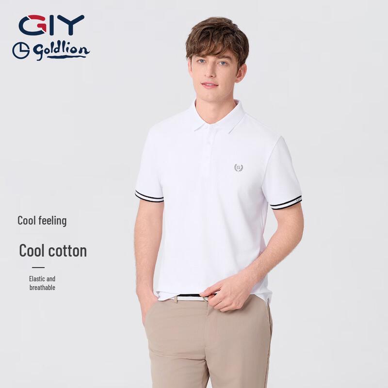 Goldlion Men's Breathable Short-Sleeve Polo T-shirt