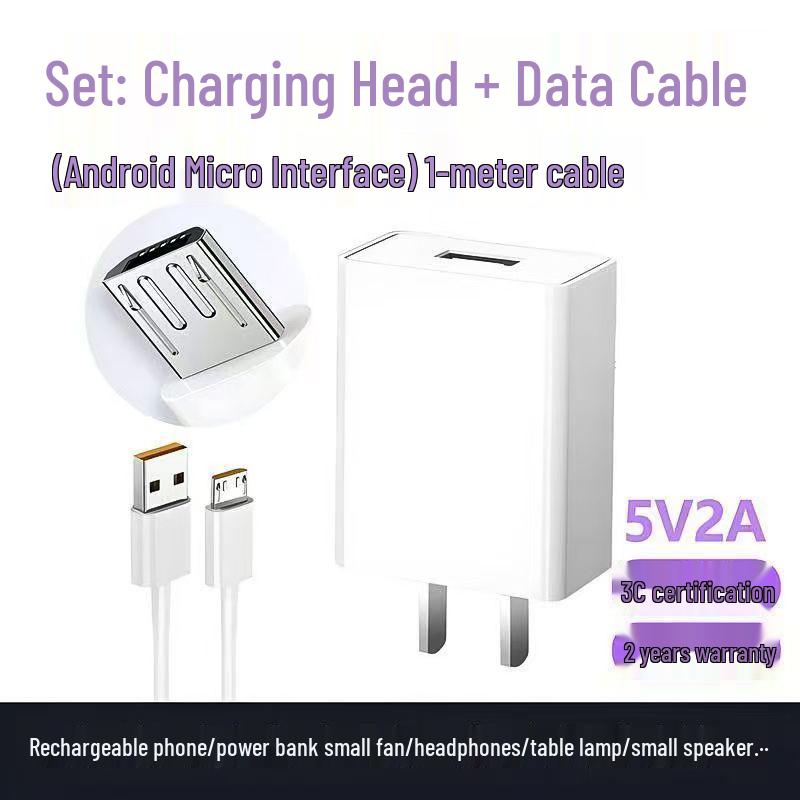 120W Universal Fast Charge 3C Certified USB-A Charger Set with Cable