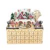 Traditional Wood Advent Calendar Cabinet with 24 Miniature Drawers Box For Christmas Surprise Planning