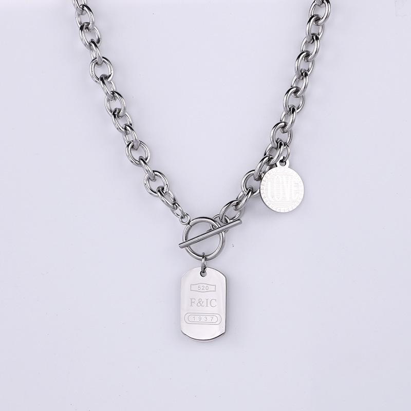 

Винтажное ожерелье-ключица из нержавеющей стали с надписью LOVE - Модный дизайн в холодном стиле для женщин