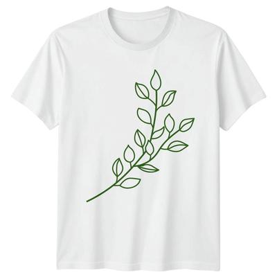 Hand Drawn Leaves Unisexs TShirt Botanical Art Nature Birthday Gift For Her