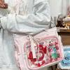 Y2K Cute Japanese Ita Bag Lolita Girl Transparent Shoulder Tote Bag Large Capacity Crossbody Casual Bag DIY Display Handbags