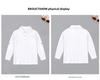 Boys' Pure Cotton Long-Sleeved T-Shirts, Girls' White Bottoming Shirts, Lapel School Uniforms, Class Uniforms for Spring