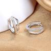 925 Silver CZ Zircon Earrings For Women Fashion Luxury Geometric Double Circle Drops Earring Party Fine Jewelry
