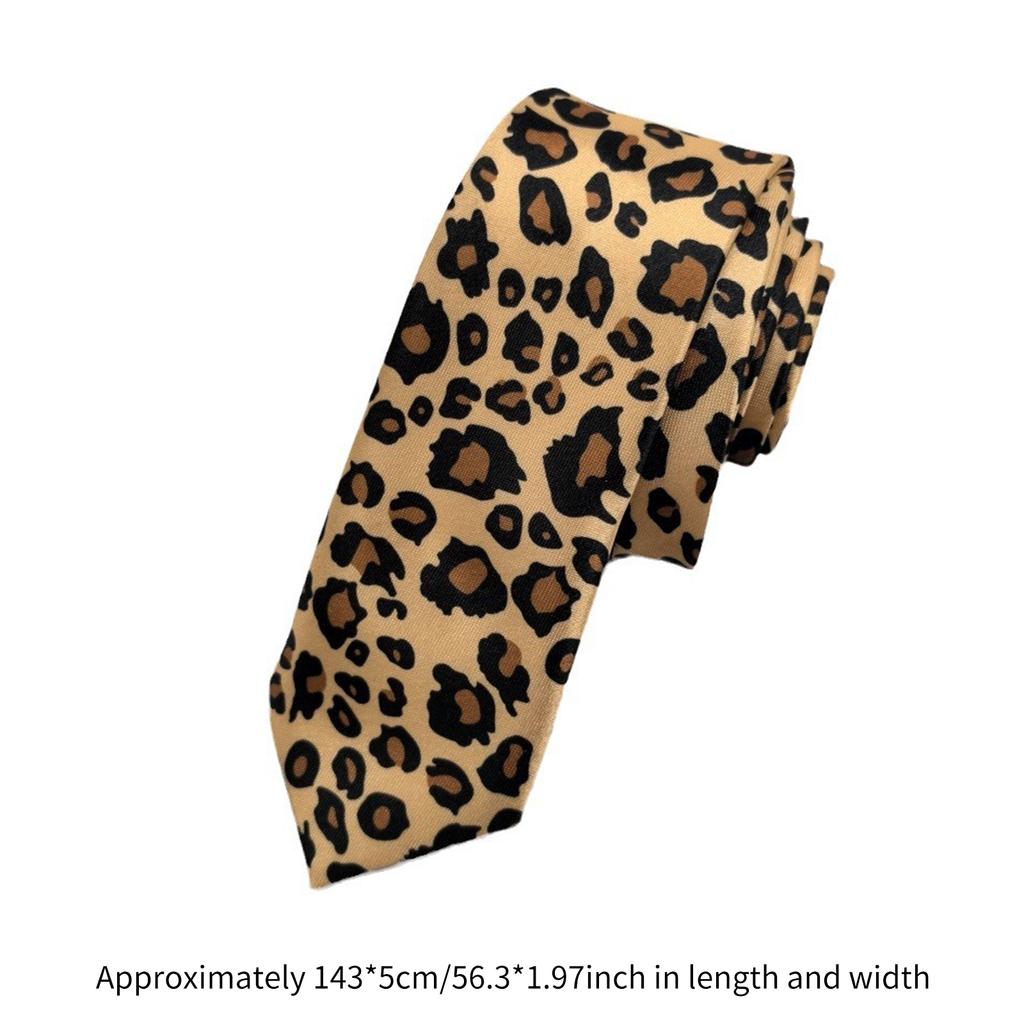 Men's Leopard Print Necktie for Formal and Casual Occasion Stylish Long Tie for Weddings Parties and Business Meetings