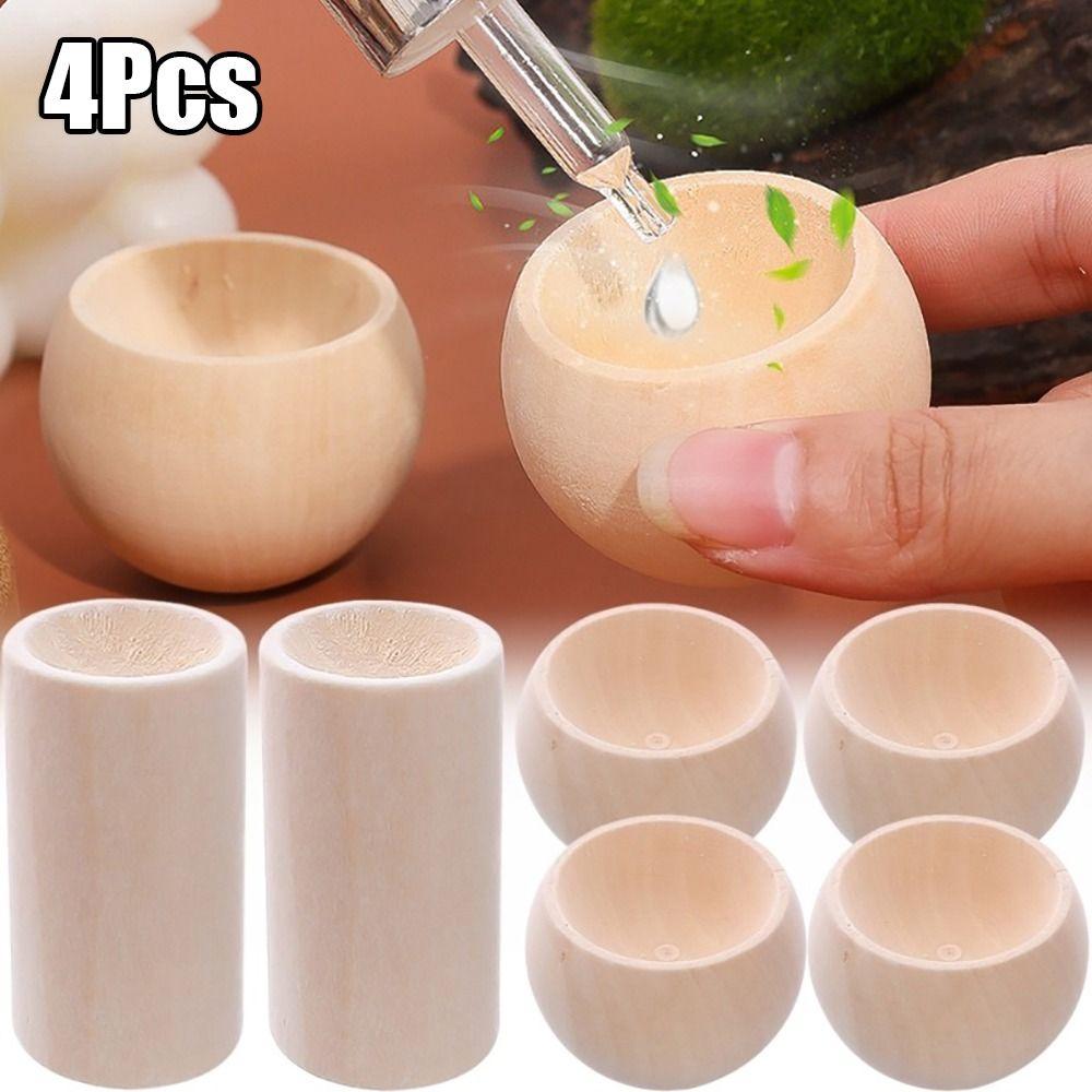 4Pcs Wooden Essential Oil Diffuser Refreshing Sleep Long-lasting Floral Aromatherapy Inhaler Slowly Volatile