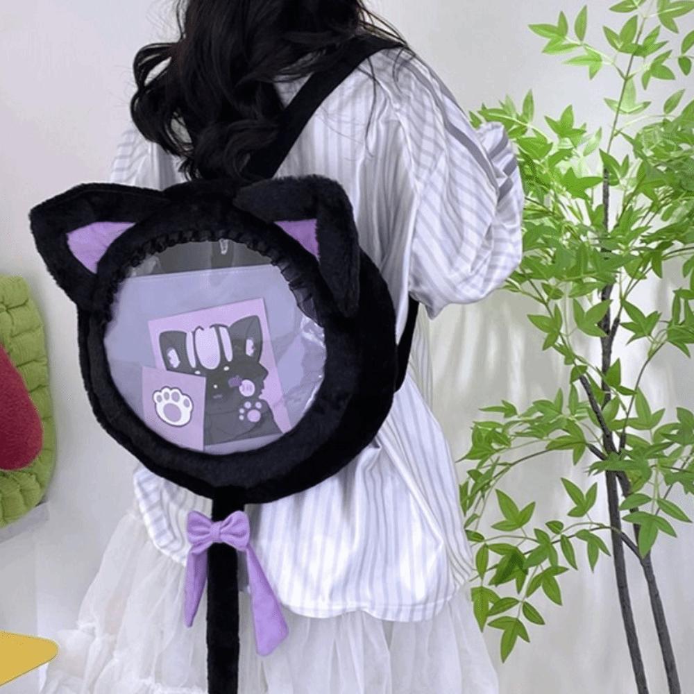 Crossbody Bag Transparent Pouch Itabag Japanese Style Plush Backpack Cute Cat Shoulder Bag  Lady