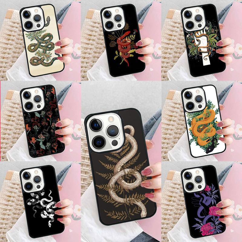 The Snake and Fern Phone Case For iPhone 17 Air 15 16e 14 13 Pro Max Coque 12 11 Pro Max PLUS cover