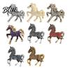 Funky Horse Brooch Retro Rhinestone Inlaid Pin Zodiac Year Animal