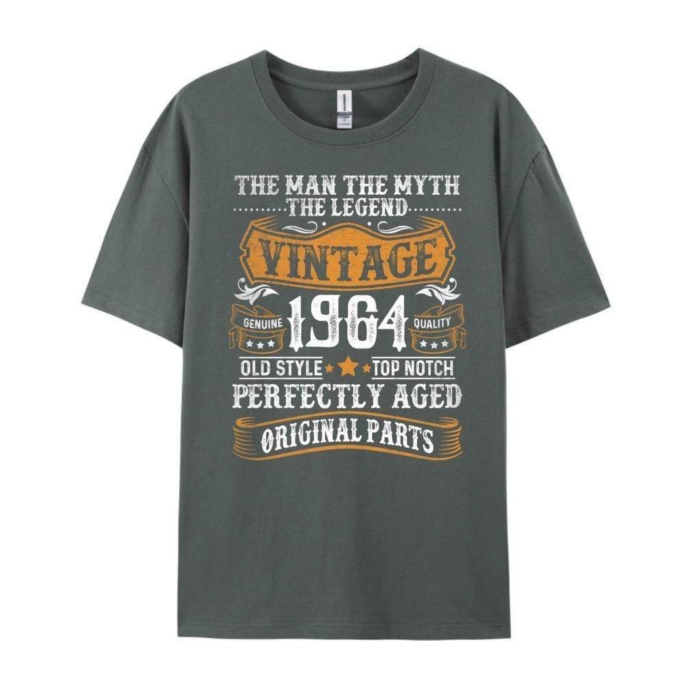 60 Years Old 1964 Man Myth Legend 60th Birthday Funny T Shirts Men Long Sleeve TShirt Aesthetic Clothes