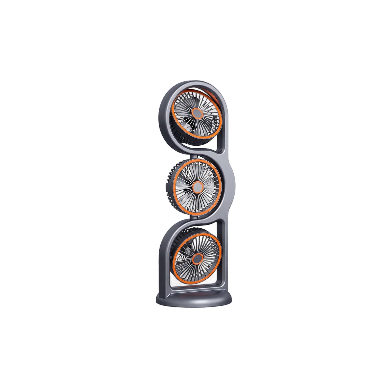 3- Desk Fan with LED Light - Rechargeable Circulation Fan with Adjustable Settings One Size