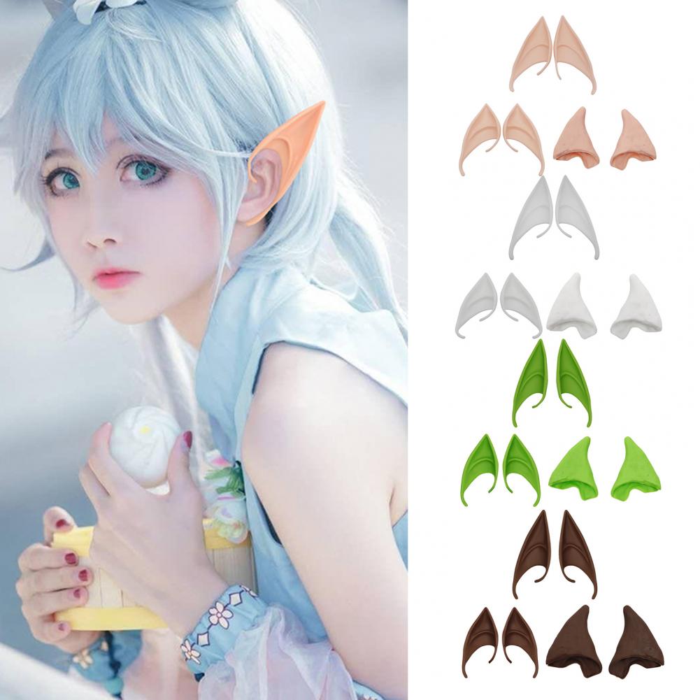 3 Perechi Urechi de Elf Cauciuc 10cm 12cm Urechi Cosplay Zână Spiriduș Moi Inofensive Urechi False Accesorii Zână Înger Îmbrăcat Cosplay Cârlig