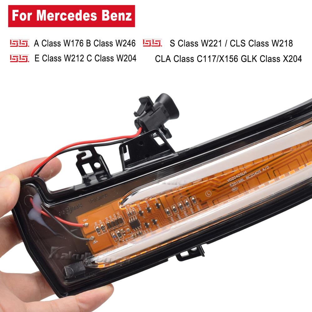 2pcs Dynamic Turn Signal LED Light Side Mirror Indicator For Mercedes Benz W204 CLA A B C E S GLA GLK CLS Class W176 W212 Bulbs 7