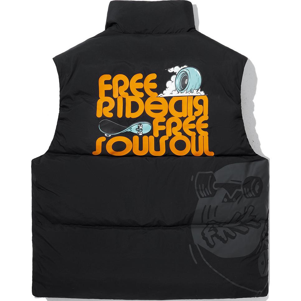 Li Ning Skateboard Series Casual Loose Stand Collar Down Vest Unisex Vests Black AMRU105-2