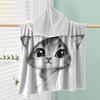 Cute Kitten Hooded Beach Towel 2D Oversized Quick Dry Sand Free Towel for Beach Pool Swimming Travel Soft Absorbent Towel Gift