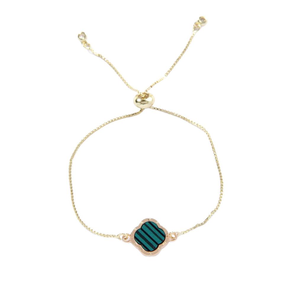 Women's Adjustable Roman Numeral Four-Leaf Clover Bracelet - Fashionable, Simple, Versatile for Tourist Attractions