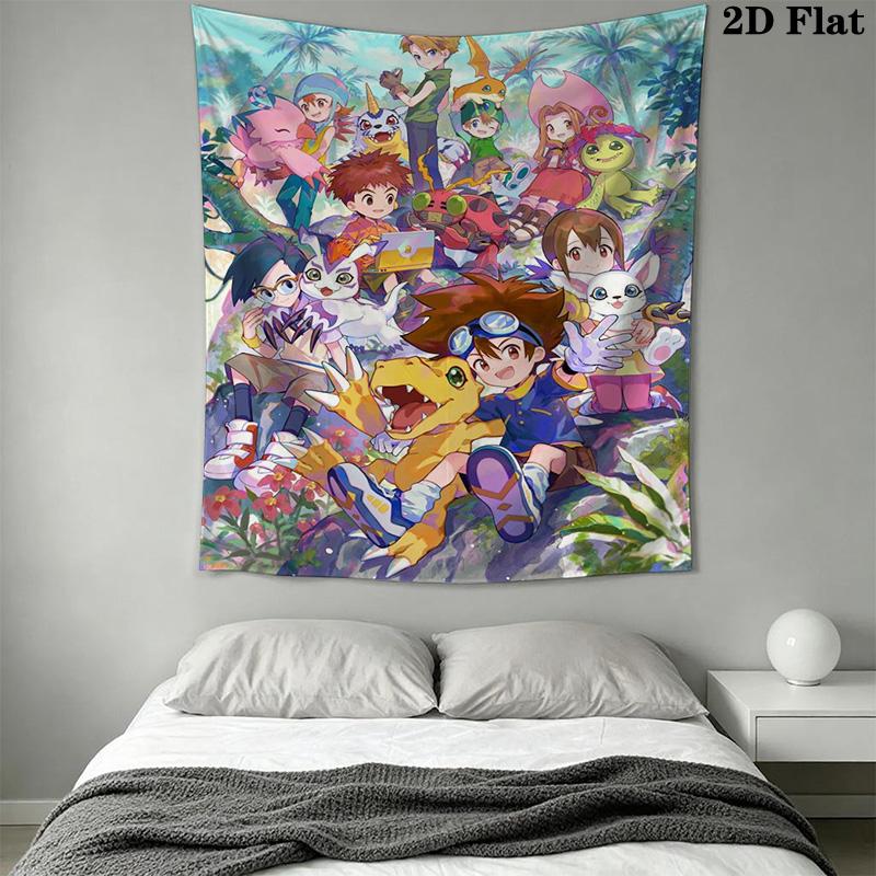 Digimon Ultimate Adventure Tapestry Background Cloth Fashion Print Homestay Soft Decoration Tapestry Background Cloth Soft