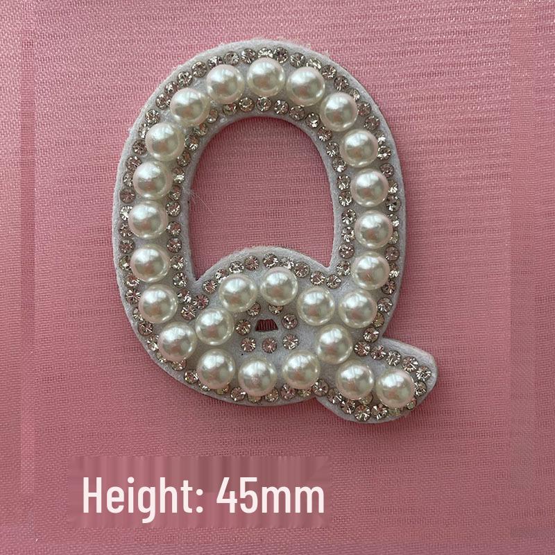 

Сделай сам Жемчужные и стразовые термонаклейки с буквами - 26 алфавитных дизайнов для украшения шляп Non-woven without glue