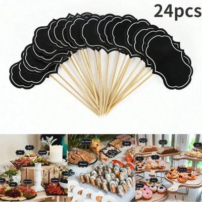 24ks mini tabule z kartonu, vizitky, štítky, štítky, značky, číslo stolu, cena pro domácí restauraci, párty