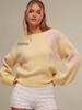 2025 Floral Jacquard Ribbed Cuff Women's Knitwear – Casual Long-Sleeved Sweater