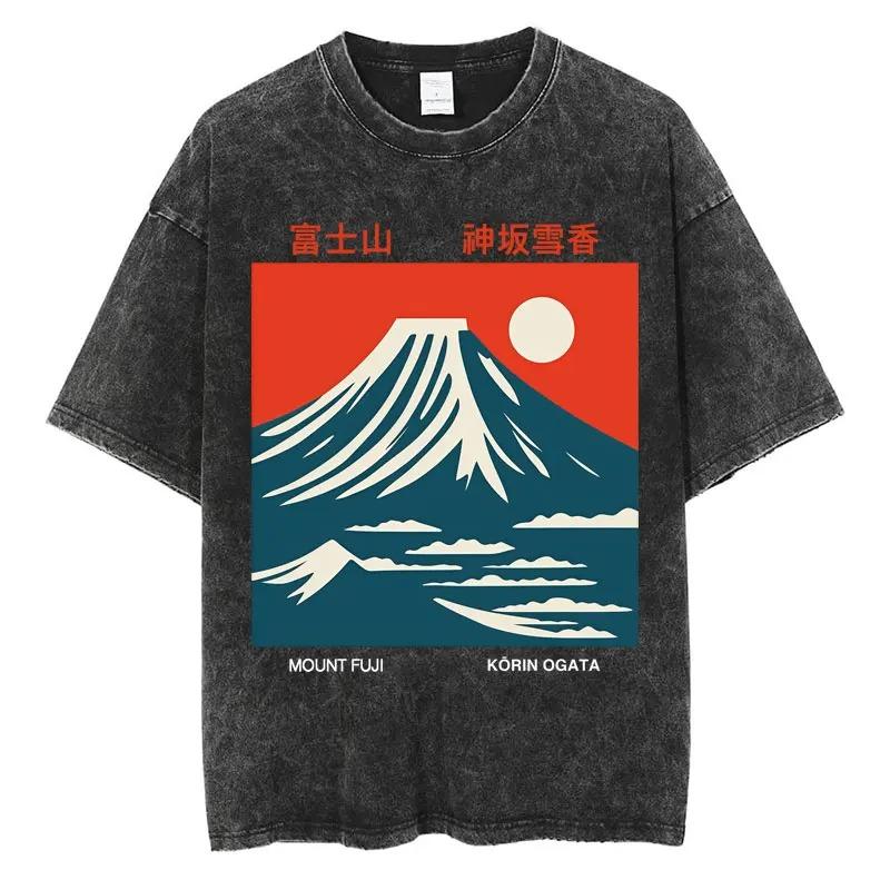 Vintage Osaka Japan Graphic T Shirt Unisex Washed Cotton Retro City Landmark Print Tee Harajuku Style Summer Top Streetwear S