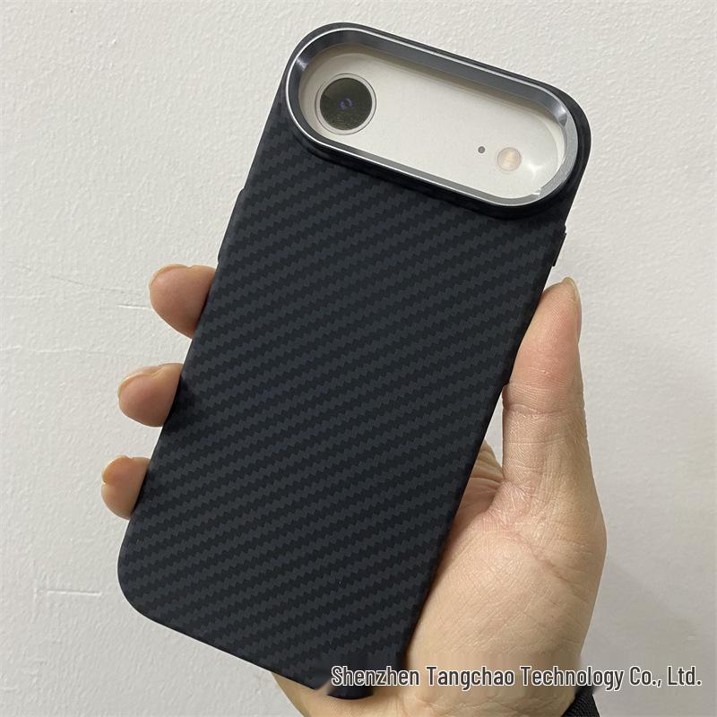 LUXO Magnetic Carbon Fiber iPhone 17 Air Case: Kevlar Texture Hard Shell for Men & Women