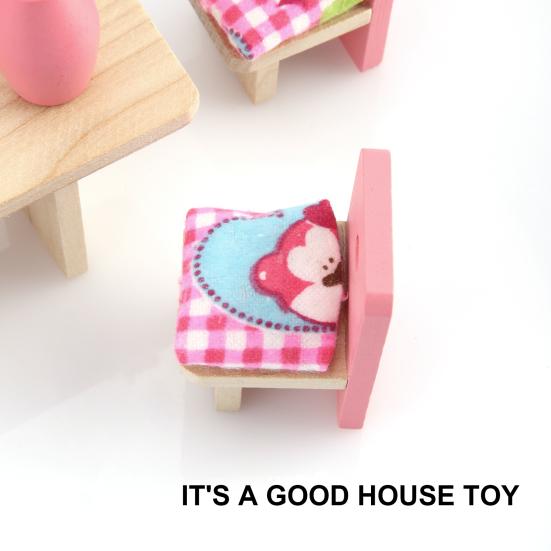 Kids Mini Table Chair Cabinet for 1/12 Dollhouse Bearoom Living Room DIY Accessories