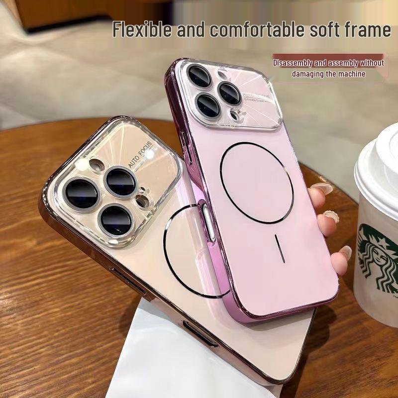 Apple 17 Pro Max Electroplated Magnetic Case with AG Frosted iPhone 16 Full Lens Film