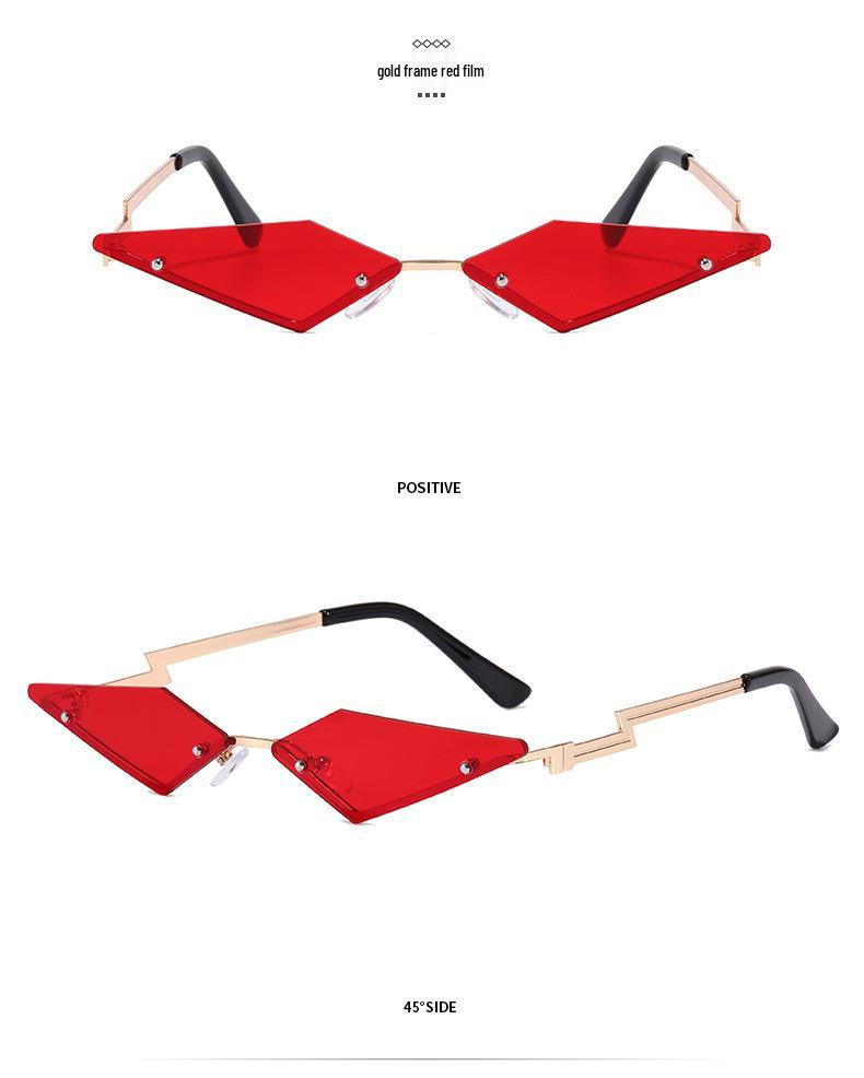 Trendy Rimless Metal Triangle Sunglasses - Fashionable European American Style 3491