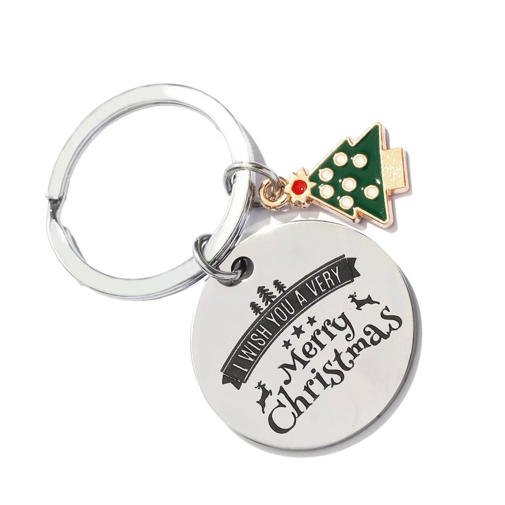 Świąteczny brelok z kółkiem na klucze Noworoczny świąteczny wisiorek Prezent Materiał ze stali nierdzewnej Prezent świąteczny