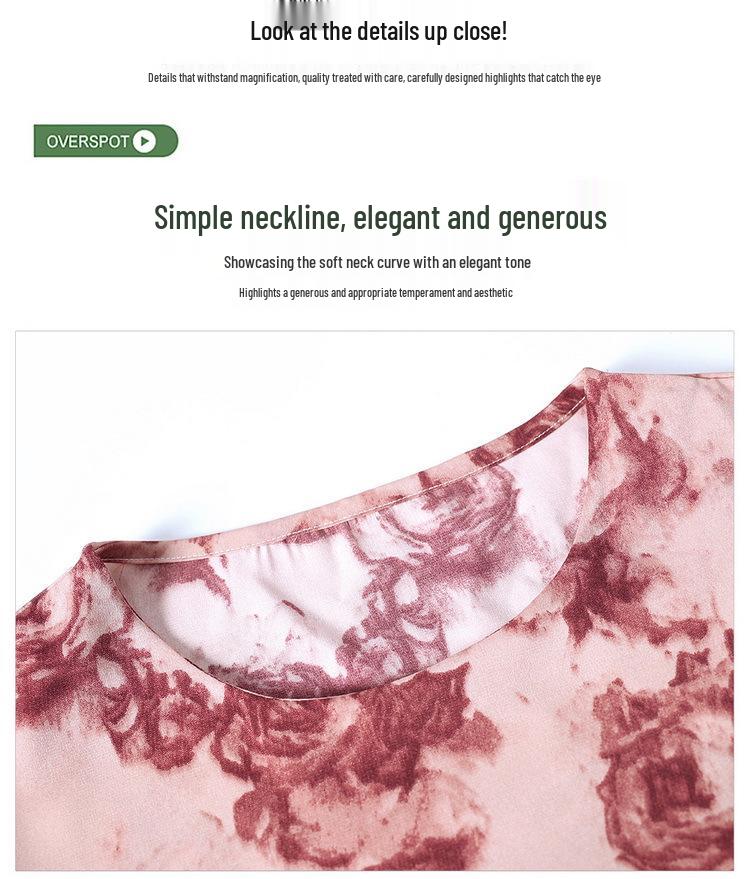 2026 New Style Printed Short Sleeve Fashion Shirt: Stylish, Loose, Breathable Round Neck Top for Middle-Aged Women