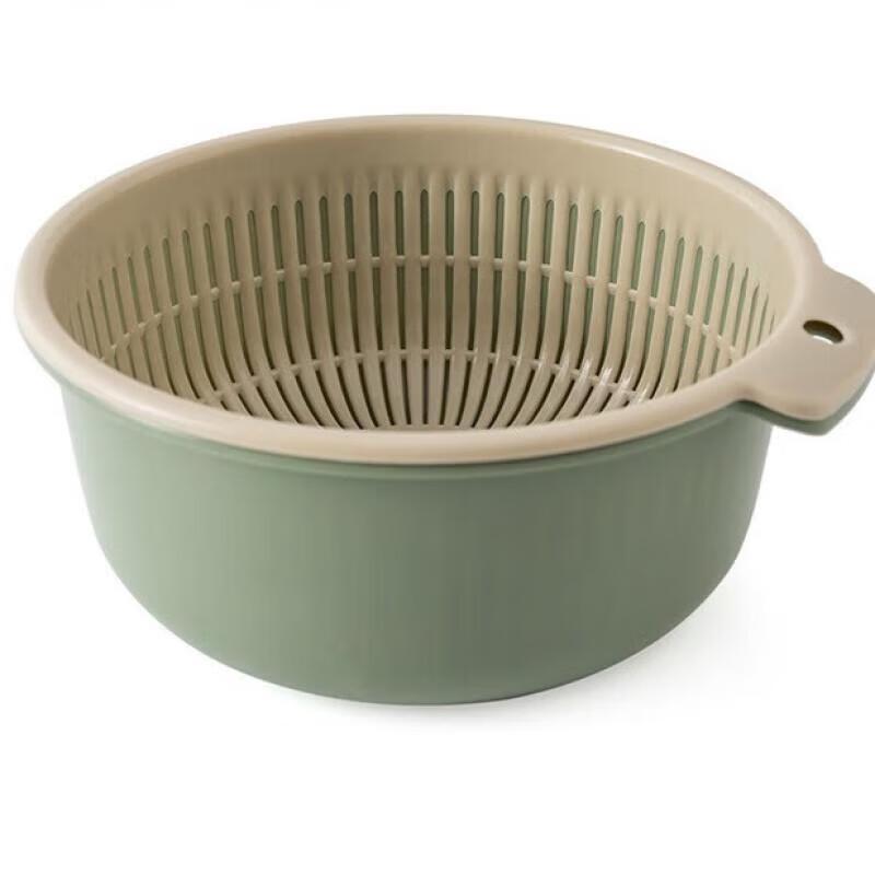 JingJingRS Round Double-Layer Kitchen Strainer Basket