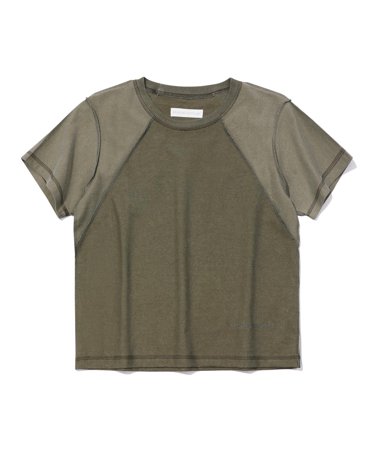 Episode Untitled Crop Point Stitch In&Out Pigment T-Shirt_Olive Olive/1
