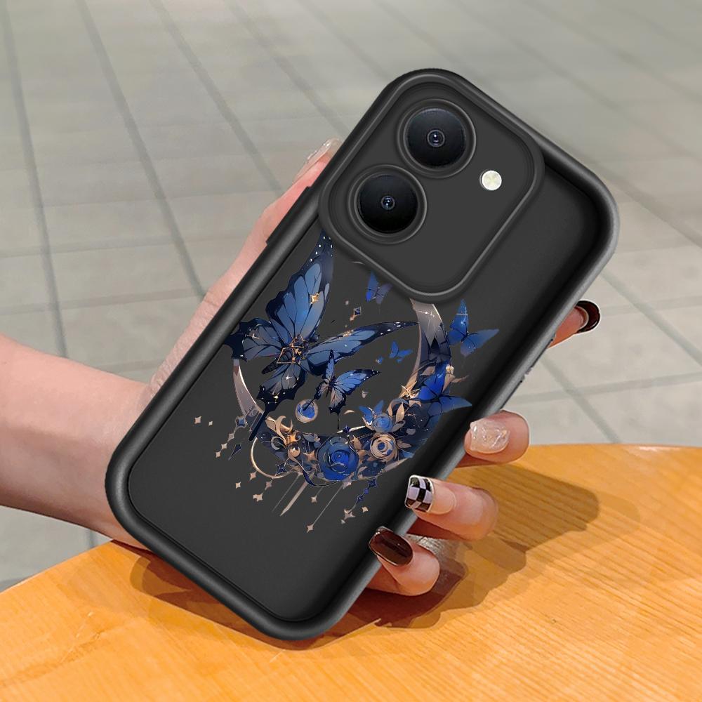 Měkký silikonový čtvercový žebříkový vzor tisku Pouzdro telefonu Plný kryt fotoaparátu Ochranné pryžové pouzdro odolné proti nárazům pro Vivo
