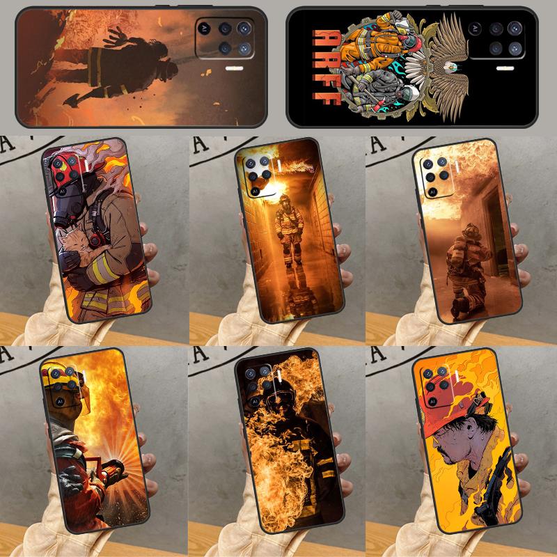 Firefighter Heroes Fireman Phone Case For Oppo A79 A18 A38 A58 A78 A98 A17 A40 A60 A80 A16 A76 A96 A15 A74 A94 A54 A77