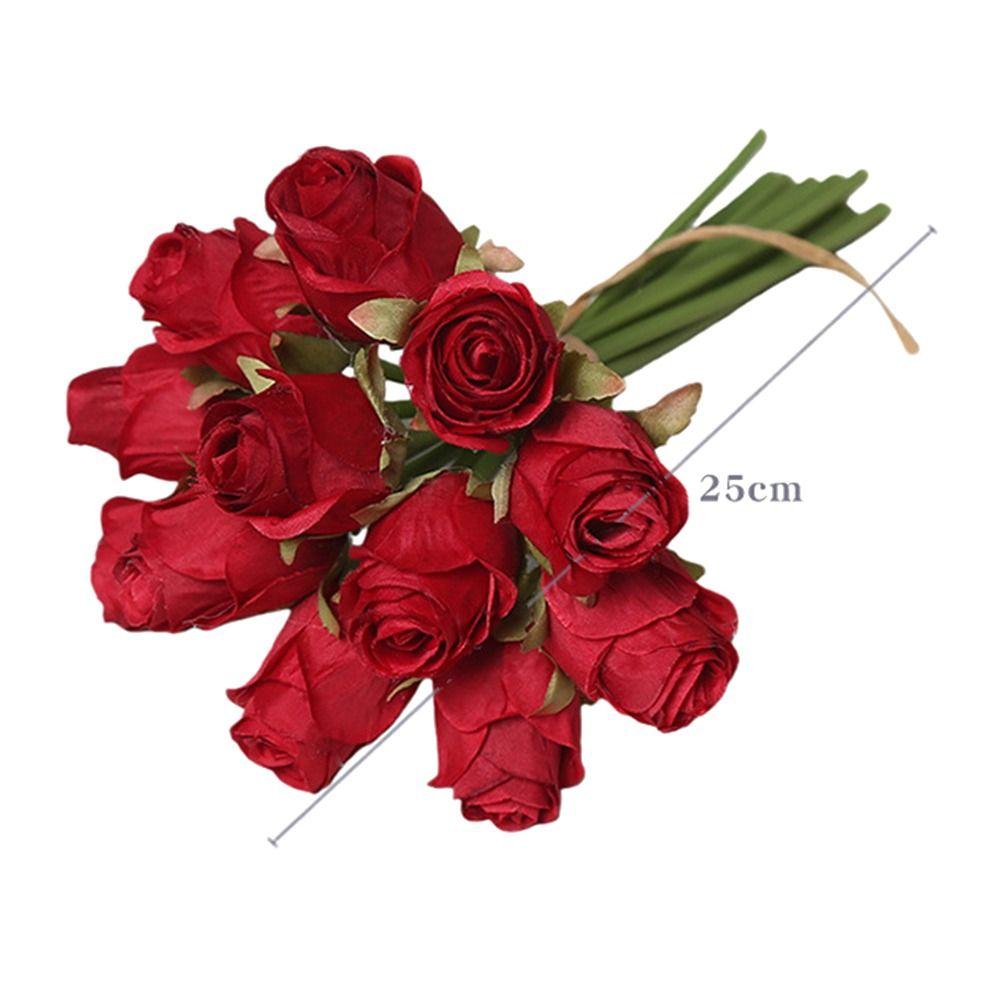12 Heads Rose Artificial Flower Multicolor DIY Accessories Lifelike Flower Bouquet Silk Petals Photo Props