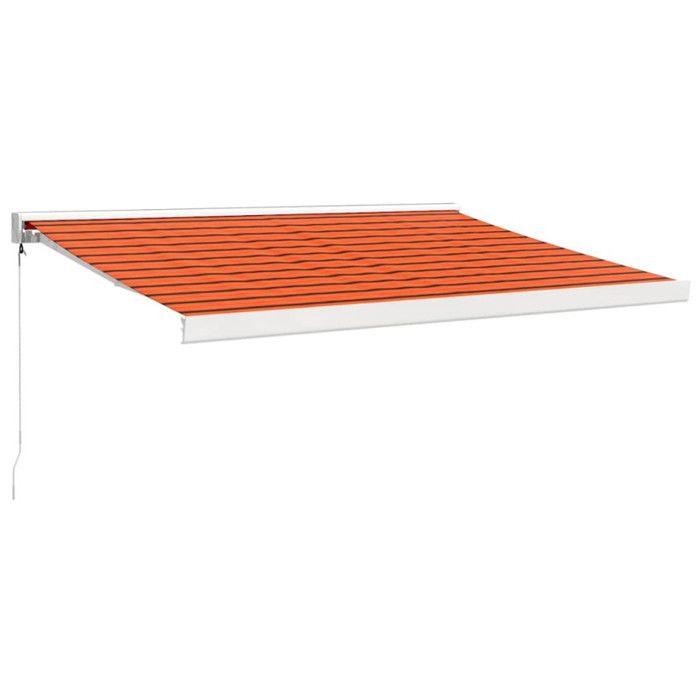 VidaXL Retractable Awning Orange and Brown 3x2.5 M Fabric and Aluminium 3154541